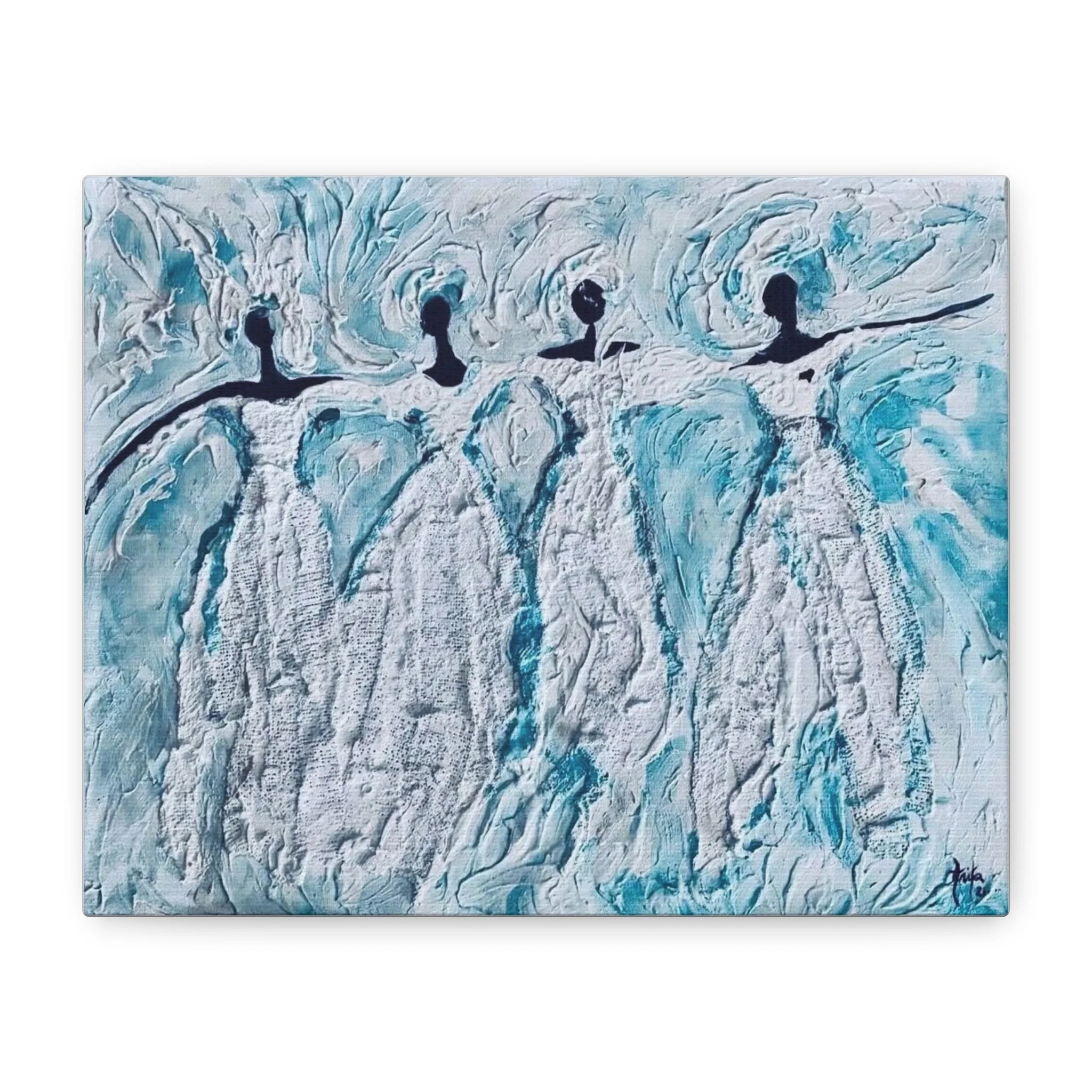 Blue Sister Belles — Canvas Print by Anika Plowden-Corentin