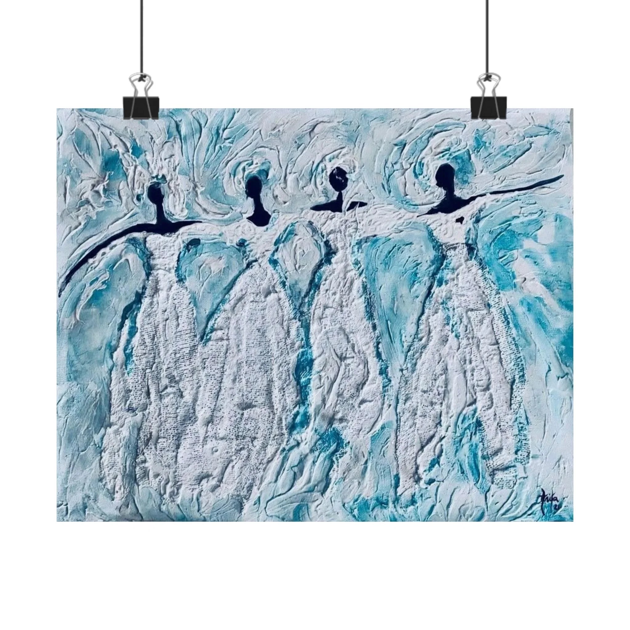 Blue Sister Belles — Poster Print by Anika Plowden-Corentin